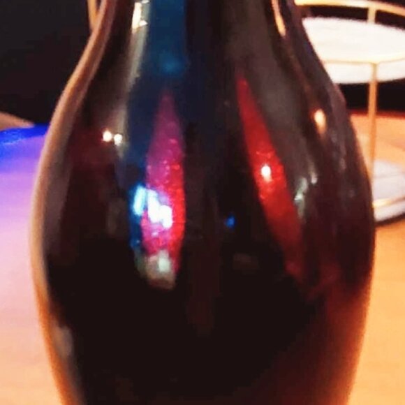 Sold. Burgundy Sparkly Decorative Vase - Picture 1 of 3